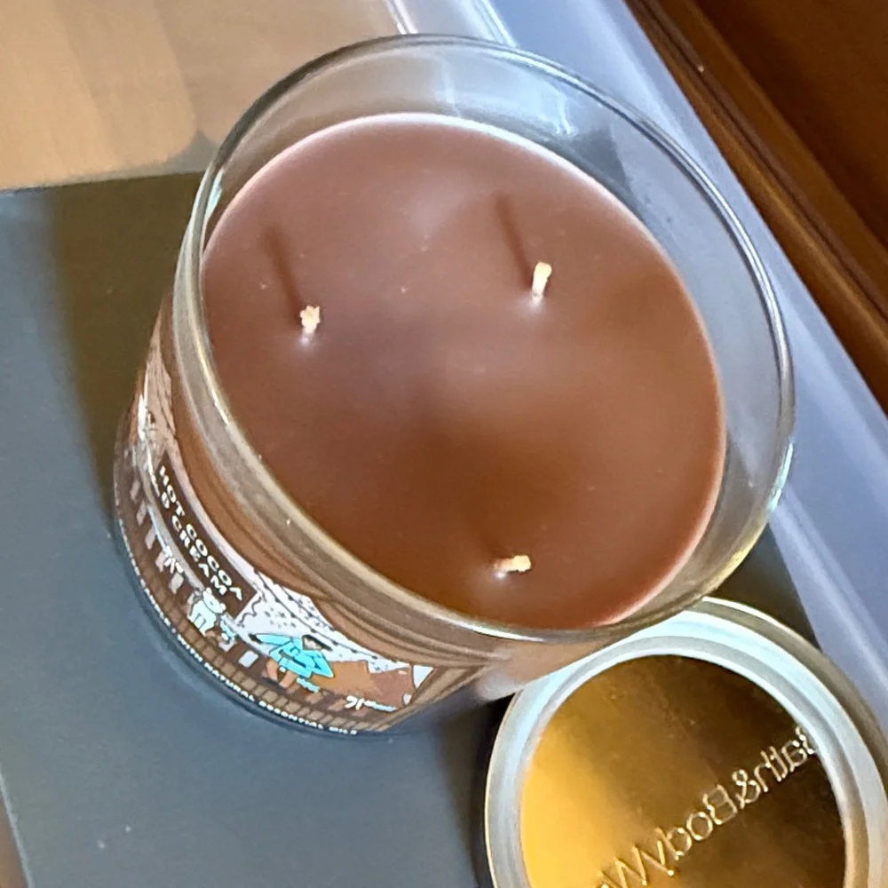 Bath & Body Works Hot Cocoa & Cream Candle with Festive Design - Picture 3 of 3